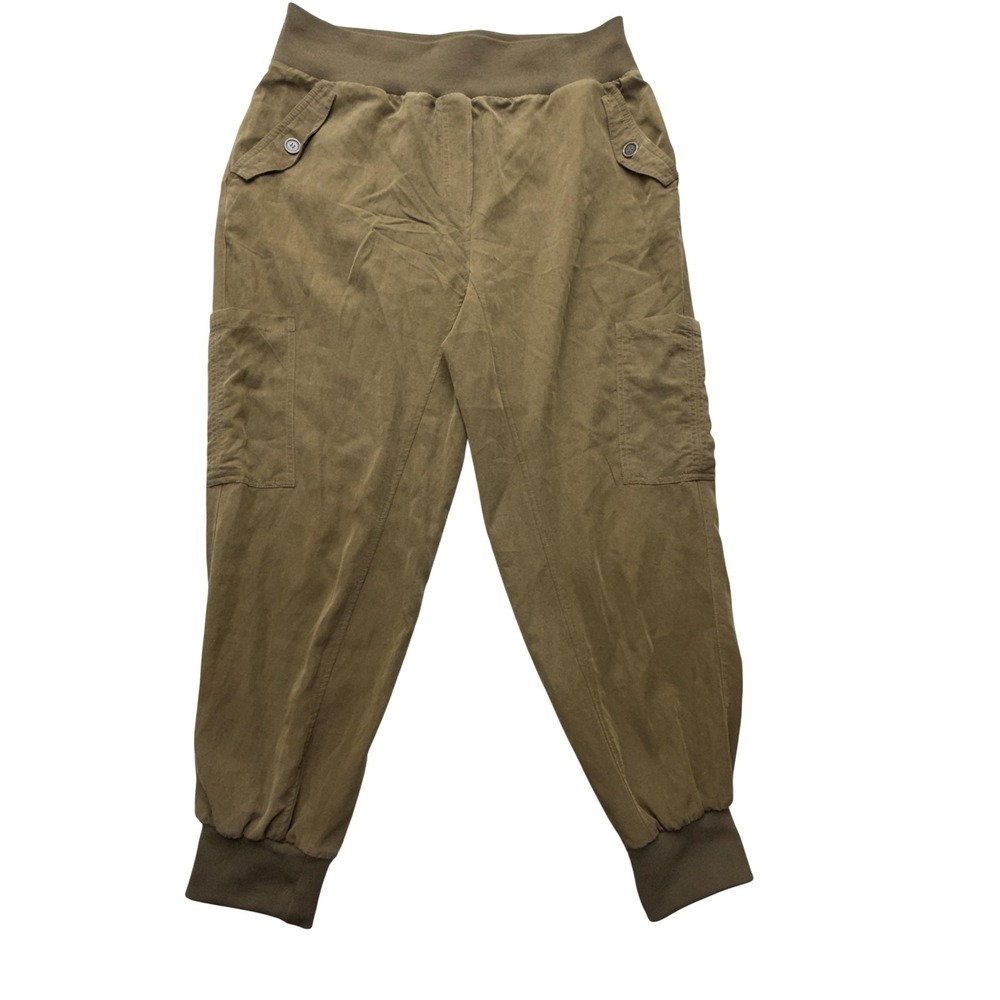 Maeve‎ Jogger Pants Womens L Brown Lyocell Blend Pull On Cargo Cuffed Pockets